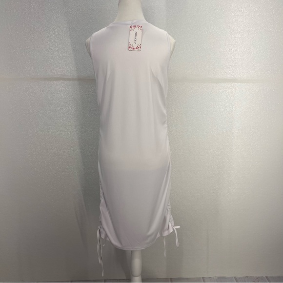 Sleeveless Bodycon Ruched Short Dress Side Drawstring Solid Crew Neck Casual XL - Picture 10 of 16